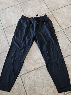 Fabketis Men's Black Jogger Pants - Casual Drawstring Activewear Size M